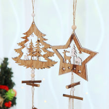 Load image into Gallery viewer, Wooden Christmas Ornaments Wood Star Pendants Pine Cone Christmas Tree Drop Ornaments Xmas Decor Christmas Decoration for Home