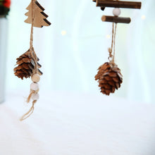 Load image into Gallery viewer, Wooden Christmas Ornaments Wood Star Pendants Pine Cone Christmas Tree Drop Ornaments Xmas Decor Christmas Decoration for Home