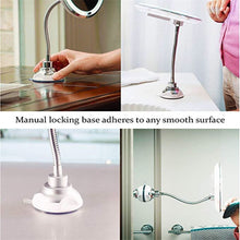 Load image into Gallery viewer, 360 Degree Rotation 10X Magnifying LED Makeup Mirror Compact Suction Cup Folding Vanity Mirror with LED Light cosmetic Tools