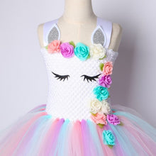 Load image into Gallery viewer, Girls Unicorn Rainbow Dress For Girls Tutu Flower Princess Dress Kids Halloween