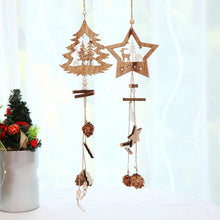 Load image into Gallery viewer, Wooden Christmas Ornaments Wood Star Pendants Pine Cone Christmas Tree Drop Ornaments Xmas Decor Christmas Decoration for Home