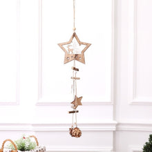 Load image into Gallery viewer, Wooden Christmas Ornaments Wood Star Pendants Pine Cone Christmas Tree Drop Ornaments Xmas Decor Christmas Decoration for Home