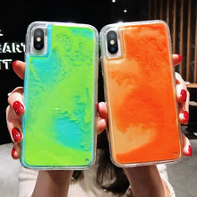 Load image into Gallery viewer, New Fashion Noctilucent Dynamic Liquid Quicksand For iPhone 6 6S 7 8 Plus X XR